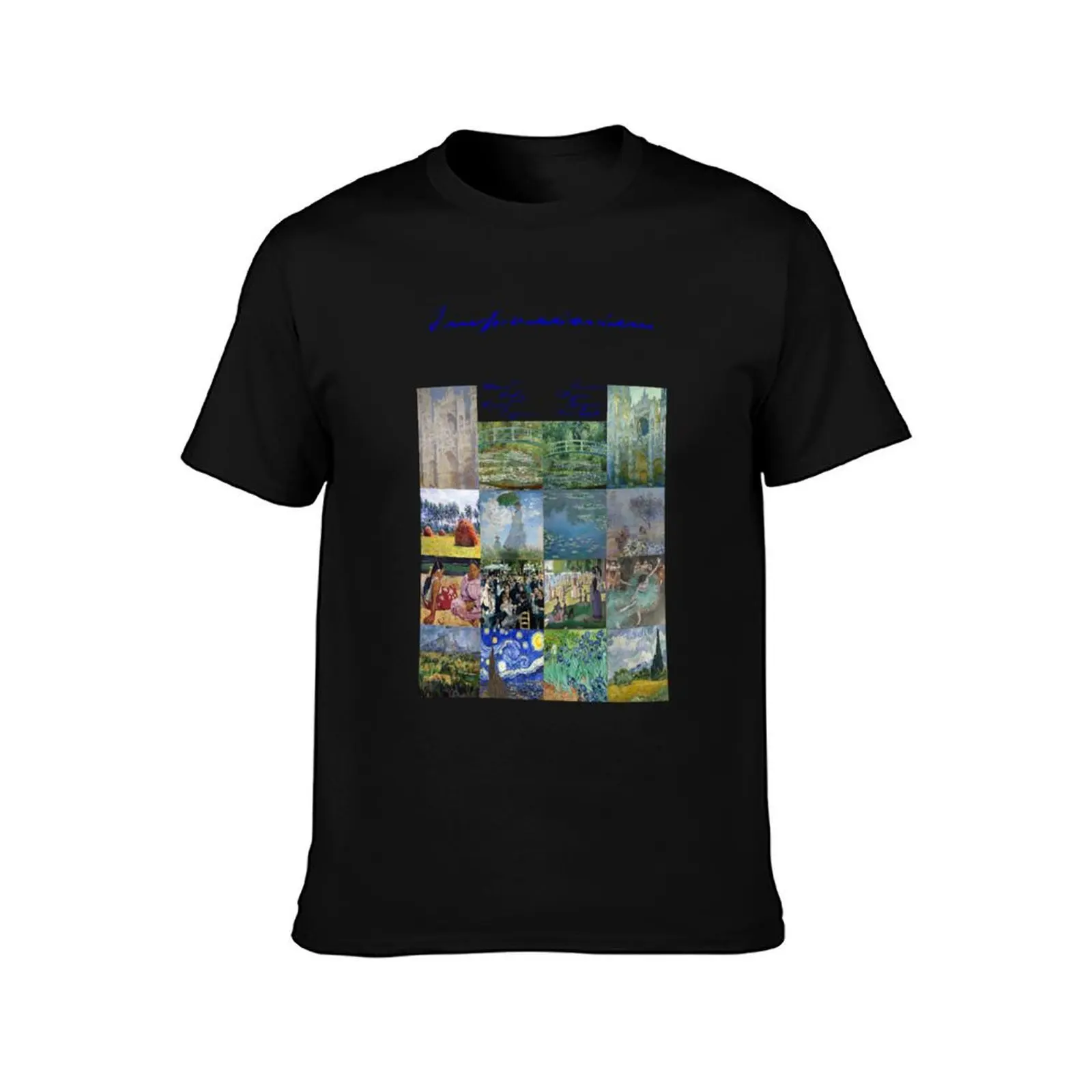 Impressionism Mural T-Shirt Big Size Short Sleeve Casual Top T-Shirt