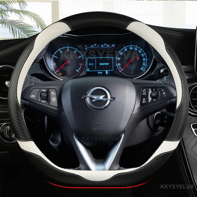 Car Steering Wheel Cover D Shape Leather For Opel Astra 2015-2021 Corsa Combo Mokka 2018-2021 Grandland X Insignia CT 2017-2022