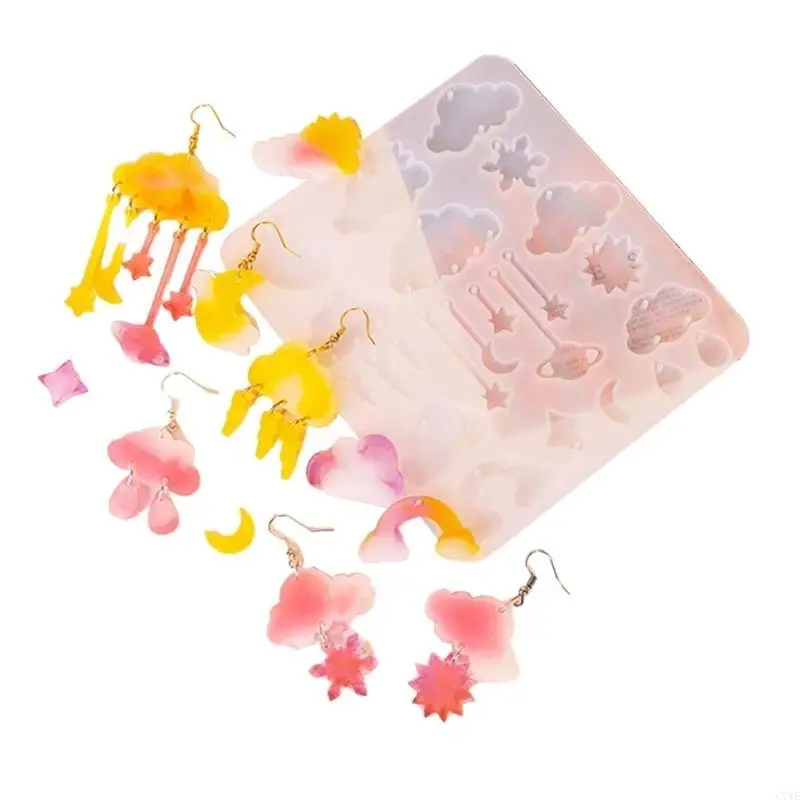  Cloud Resin Mold Keychain Silicone Mould Flower Pots Shaped Earring Mold DIY Crafts Pendant Jewelry Casting Molds Decor