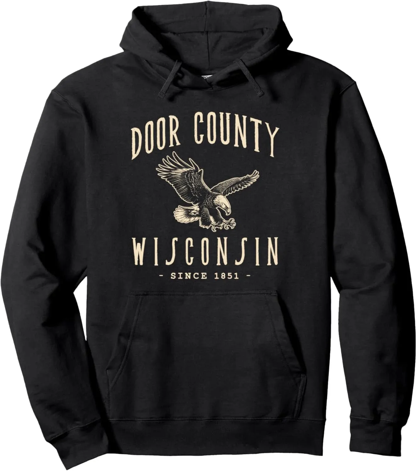 

Осенне-зимняя винтажная толстовка из хлопка с капюшоном в стиле Door County Wisconsin, очаровательная региональная толстовка с символом