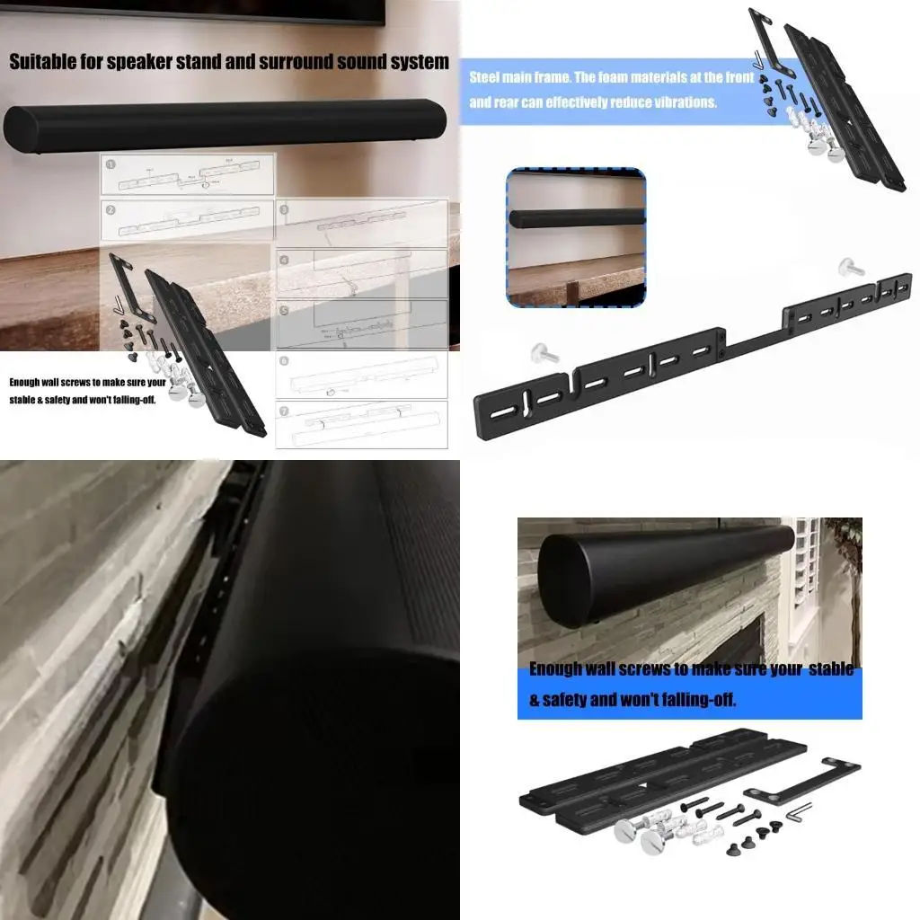Système barre son en acier, pour support haut-parleur, Isolation des vibrations, Installation Stable