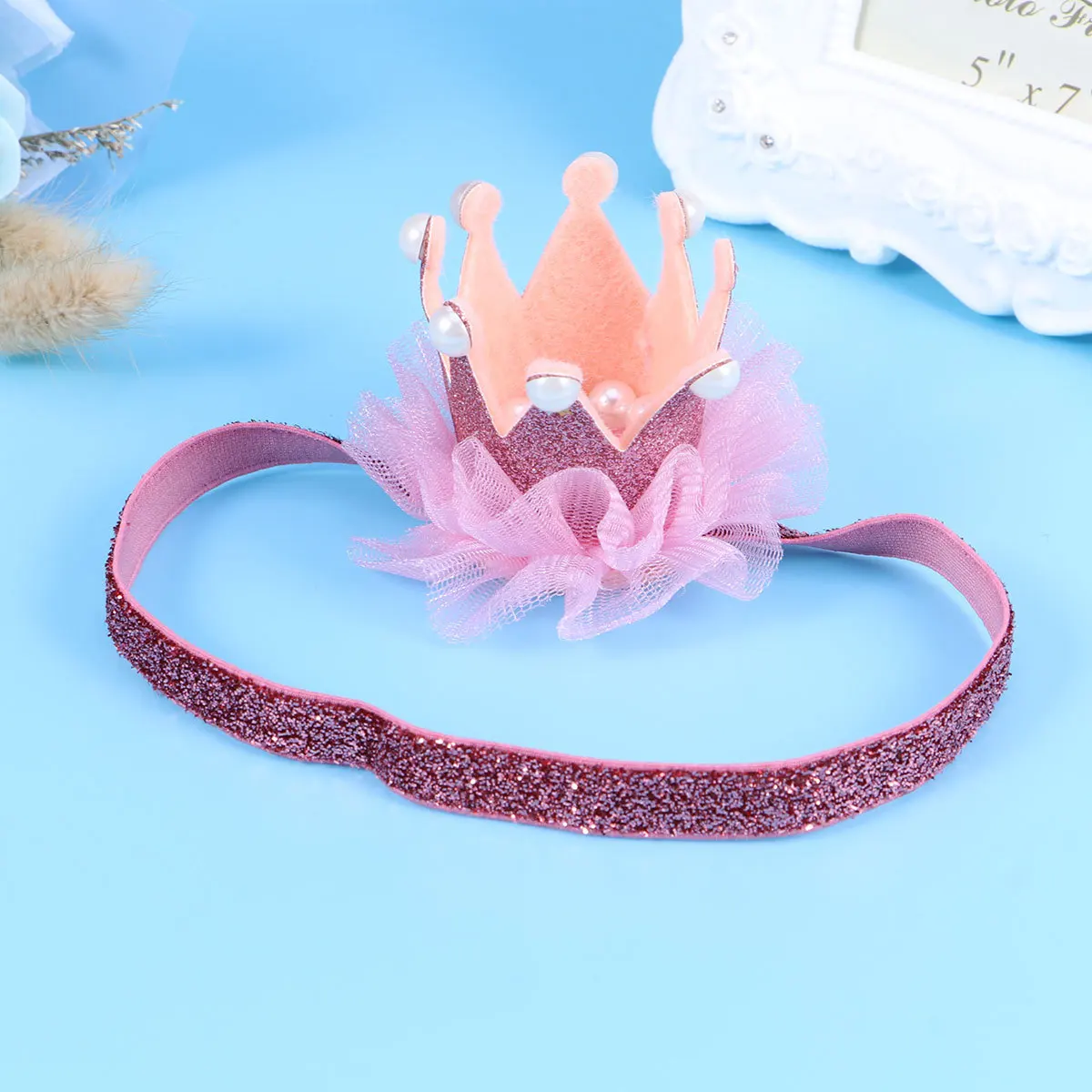 

Pink Glitter Crown Hairband Baby Newborn Infant Elastic Head Wrap Headband Photo Prop Girls Baby Girl Headband