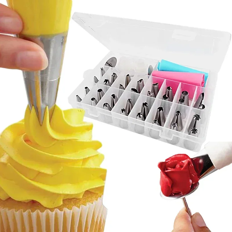 28cm Anti-skid Plastic Cake Turntable Rotating Cake Decorating Tools Pastry Bags Nozzles Set Spatula Kitchen Gadget Sets cozinha