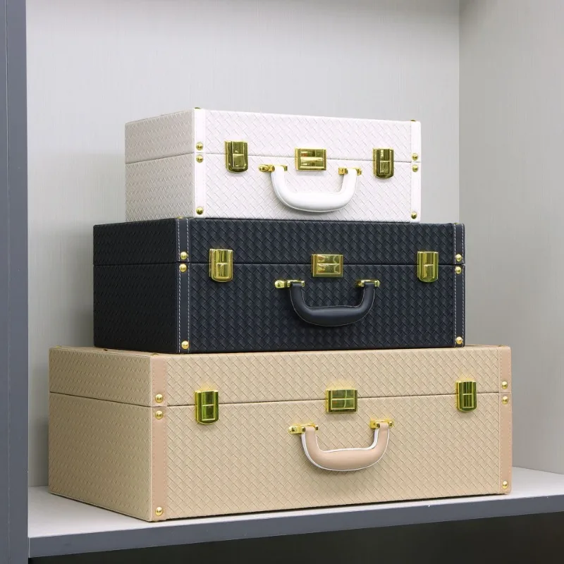 High-end storage box, suitcase, suitcase, metal corner cloakroom, sorting and storage box furnishings