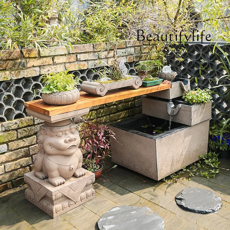 BJ Garden Flow Ornament Creative Garden Small Courtyard Setting Outdoor Landscaping Arrangement Large Fish Pond