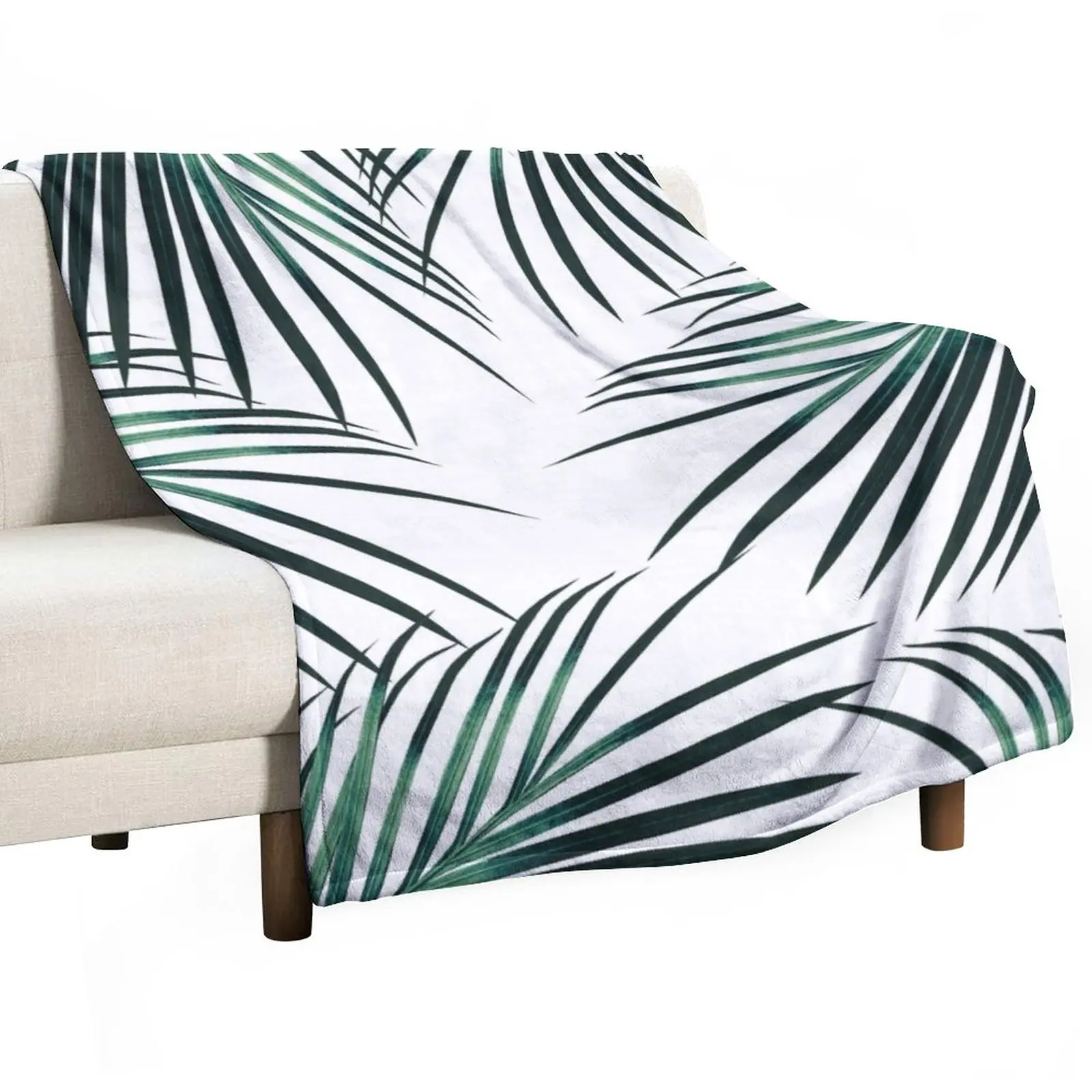 

New Green Palm Leaves Dream #3 #tropical #decor #art Throw Blanket Beautifuls Soft Plush Plaid Plush Luxury Throw Blankets