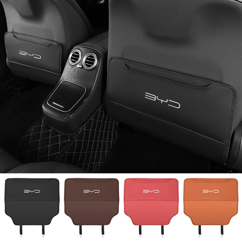 

PU leather Car Seat Anti Kick Pad Protector Cover Storage Bag For BYD Song Pro Tang Dmi PLUS MAX Yuan EV Dolphin seal seagull