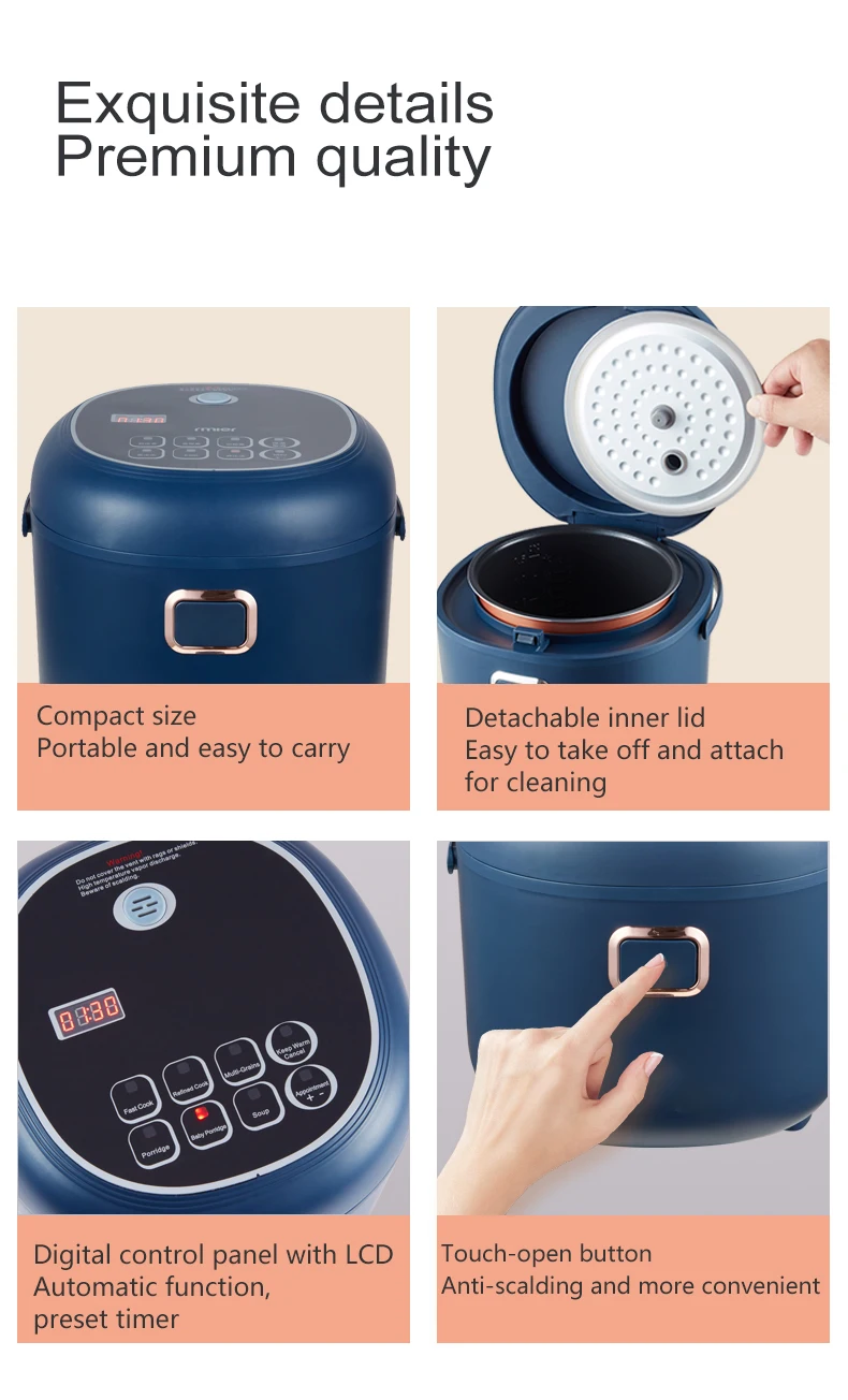 

2L 12V-24V Multi cooker for Car Truck Dual Use Rice Cooker Steamer