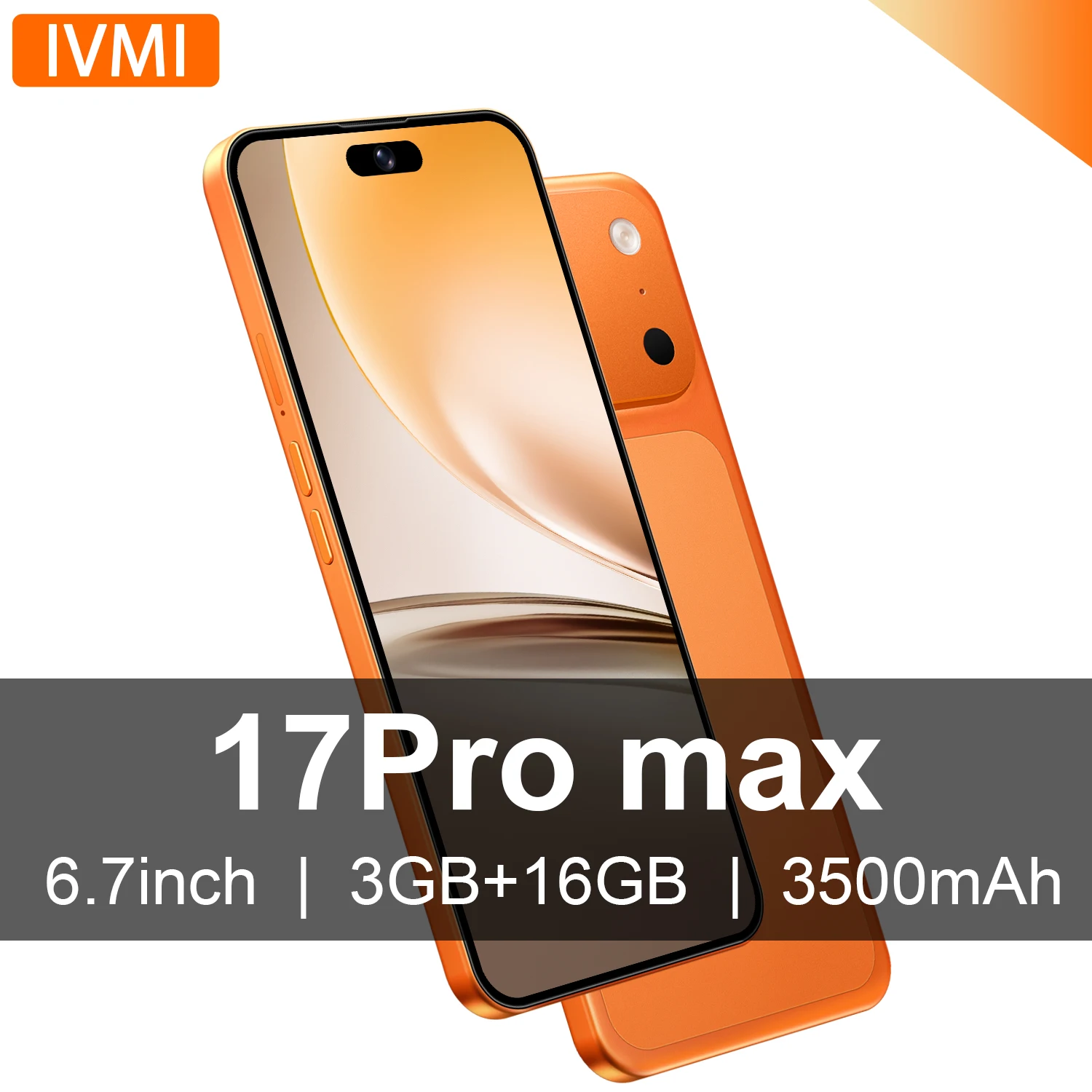 IVMI Hot 17Pro Max Smartphone 3GB RAM 16GB ROM 6.7-inch Android 10  Face ID 4G network Google Play store Mobile phones