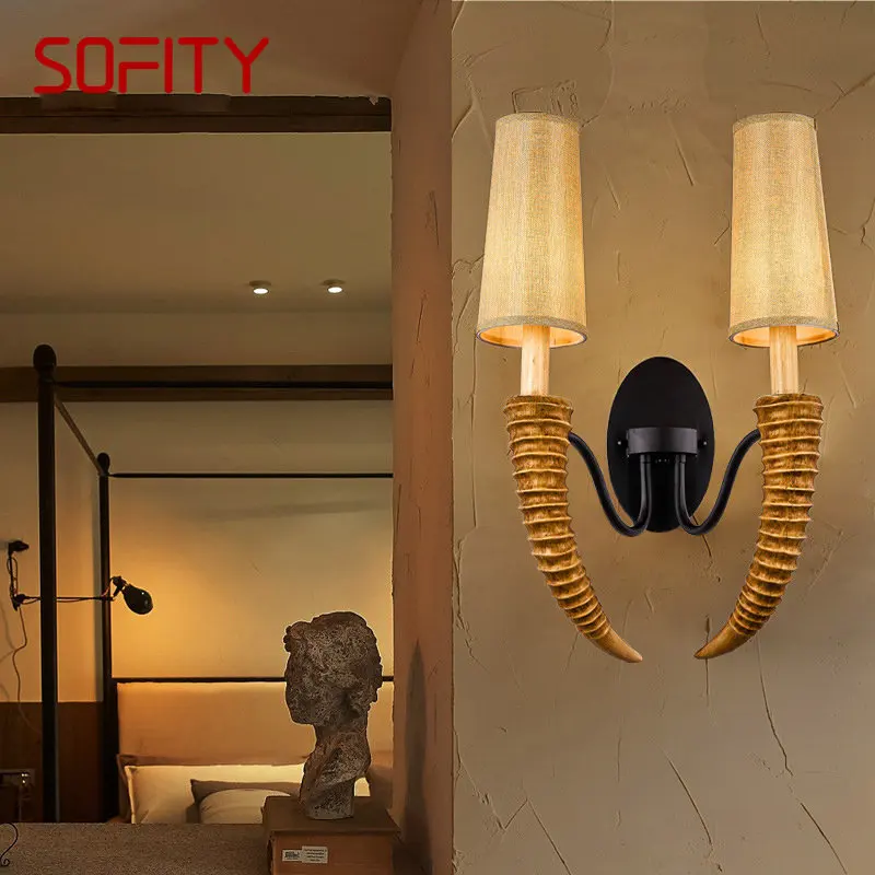 Debby Modern Gewei Wandlamp Creatieve Lamp Schans Geleid Voor Thuisleven Slaapkamer Bedveranda Decor