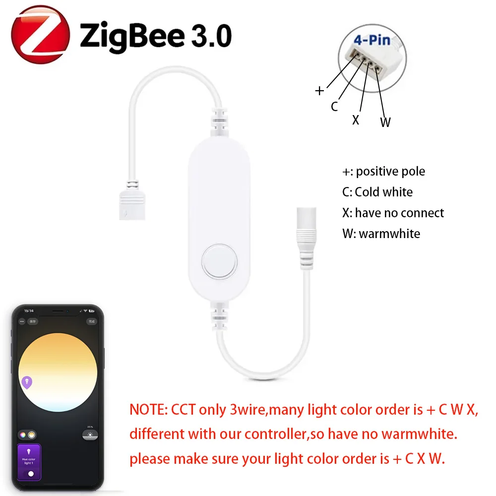 Zigbee 3.0 Smart LED Controller DC5V 12V 24V Dimmer Single color CCT RGB RGBW RGBCCT LED Strip for Alexa SmartThings zigbee2mqtt