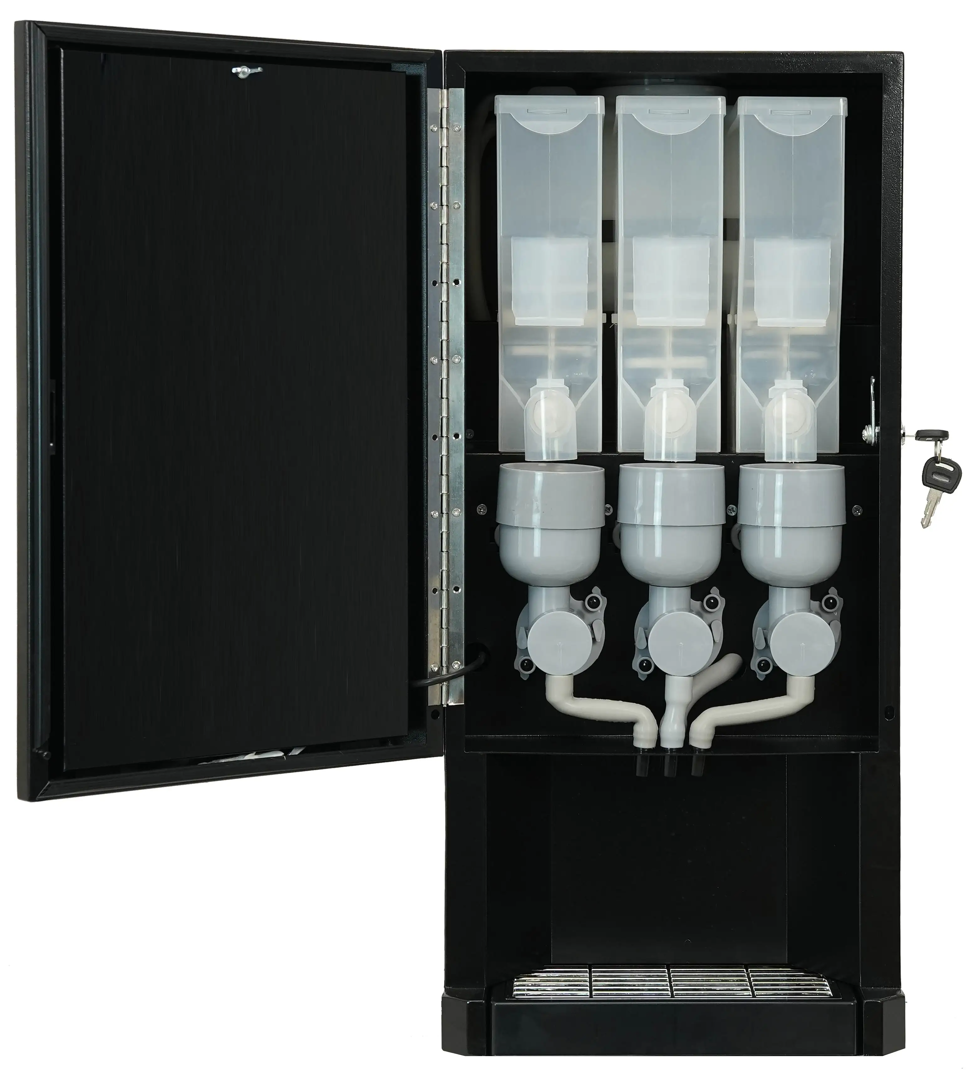 E-308F-L Fully Automatic Desktop Mixing Type Instant Coffee Vending Machine With 10 Inches Multi-media Player