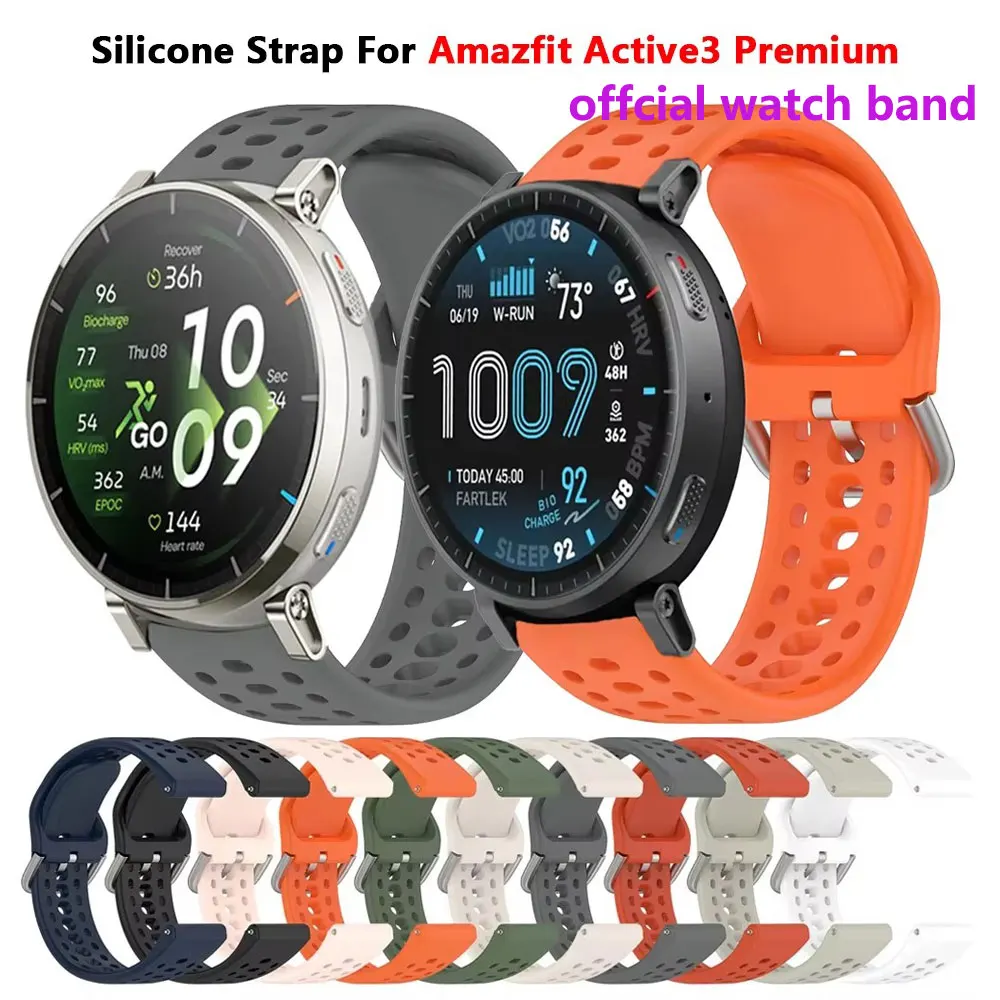 Bracelet en Silicone pour Amazfit Active 3, Bracelet de Sport Original Premium, Correa Intelligent pour Active3, accessoires de montre Premium