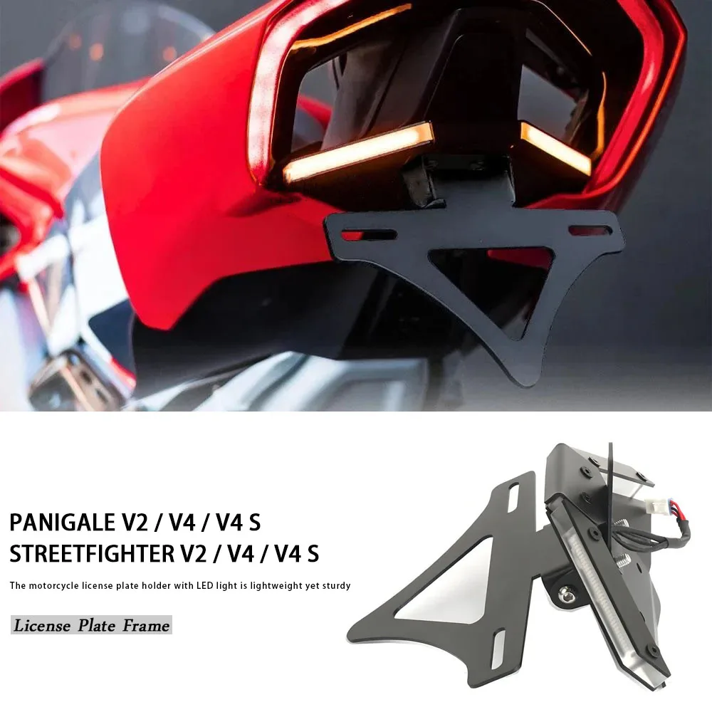 

New License Plate Bracket Holder For Ducati Panigale Streetfighter V4 S V2 V4 Motorcycle Accessories Rear Short Tail Bracket Kit