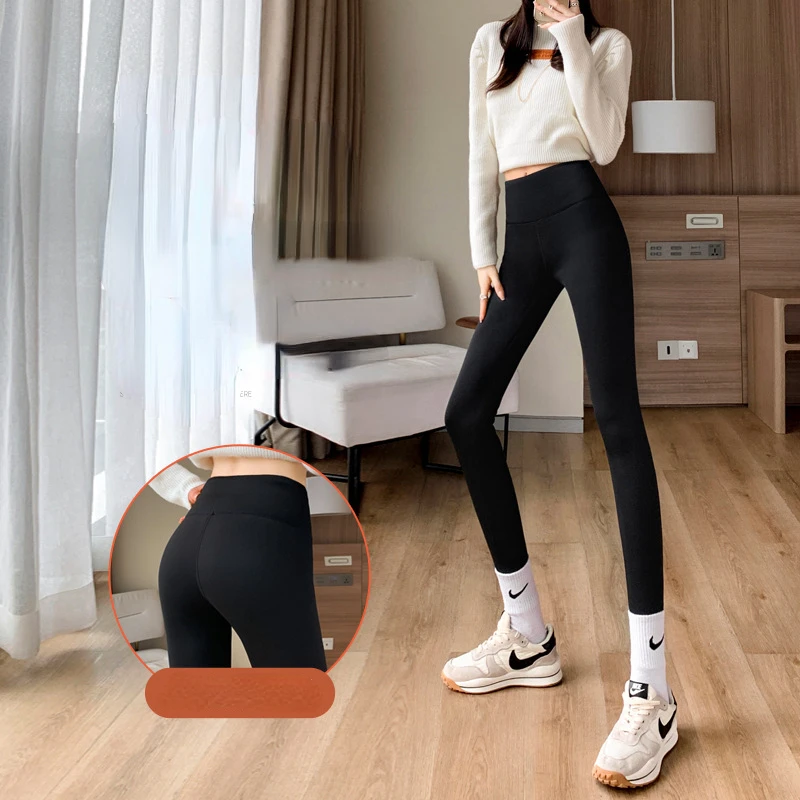 Automne hiver décontracté femmes sous-vêtements thermique épaissir taille haute polaire serré chaud pantalon cachemire pantalon pour femmes Leggings