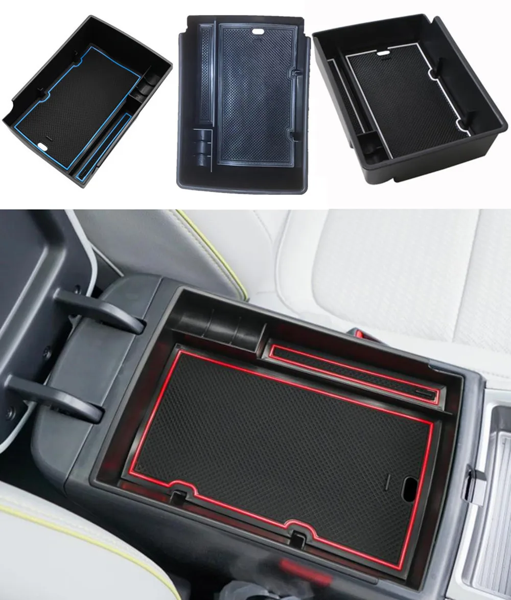 Car Central Armrest Storage Box Holder For Hyundai Kona Elektro Kona EV 2020 2021+ Center Console Organizer Tidying Accessories