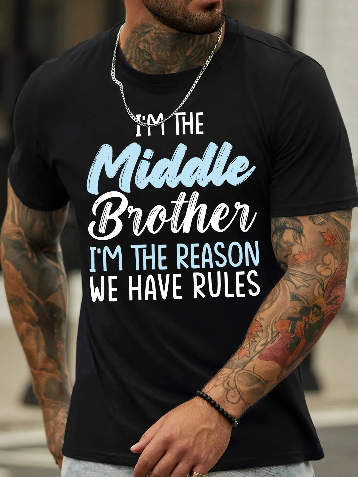 Lilicloth X Abu Gift For Brother I'm The Middle Brother Mens T-Shirt