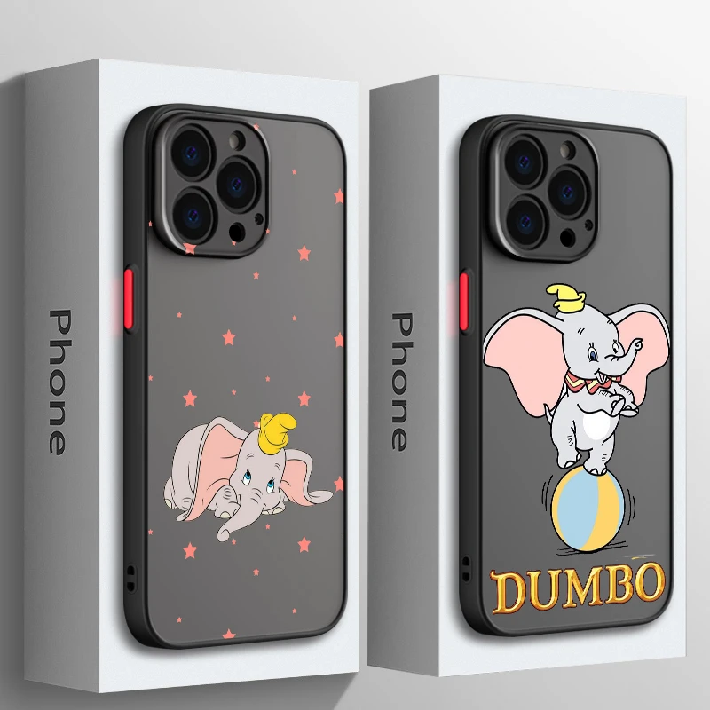 Disney Dumbo Phone Case For Apple iPhone 15 14 13 12 11 XS Mini Pro Max 8 XR X Matte Frosted Translucent