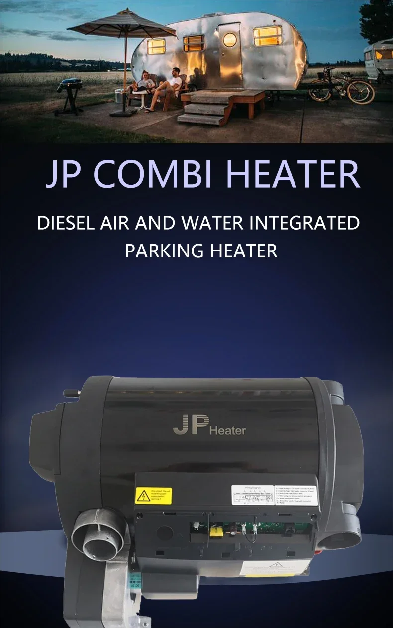 JP china truma D6E CR-12 4kw 6kw Air And Water Combi Hybrid Heater 6KW 12V  for RV truck motorhome with 10L water tank