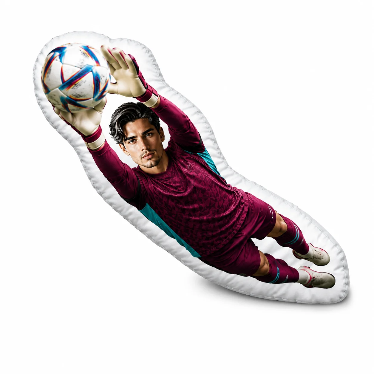 Customized Football Goalkeeper Photo Pillow, Real-Life Portrait Shaped Pillow, Personalized Save-Style Pillow, Birthday Gift for Football Fans, Creative Commemorative Gift