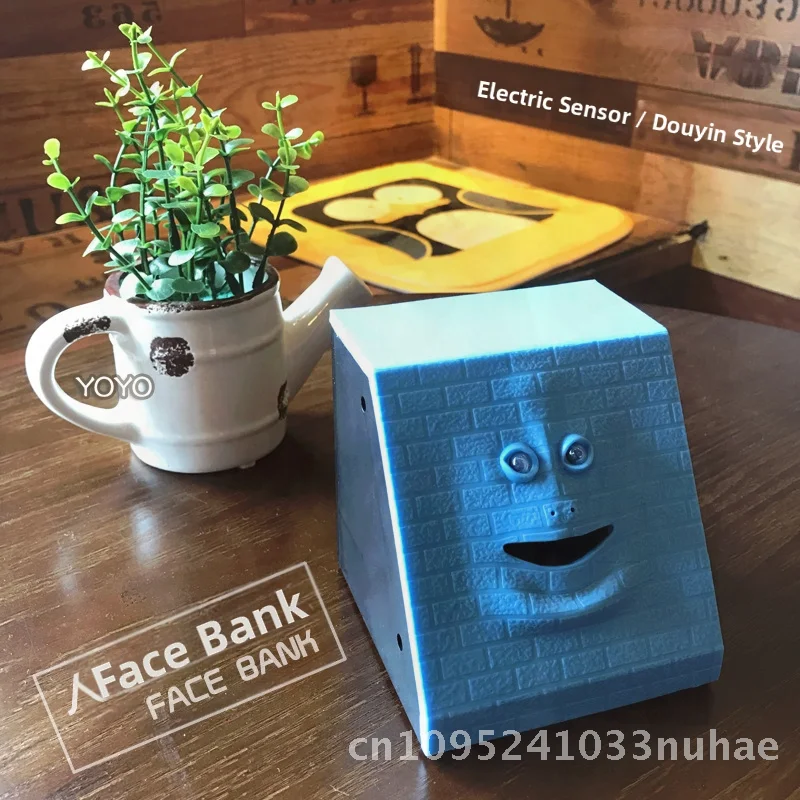 

Creative Moving Face Piggy Bank Sensor Kids Money Box Monkey Face And Mouth Can Move Modern Minimalist Plastic Savings Jar