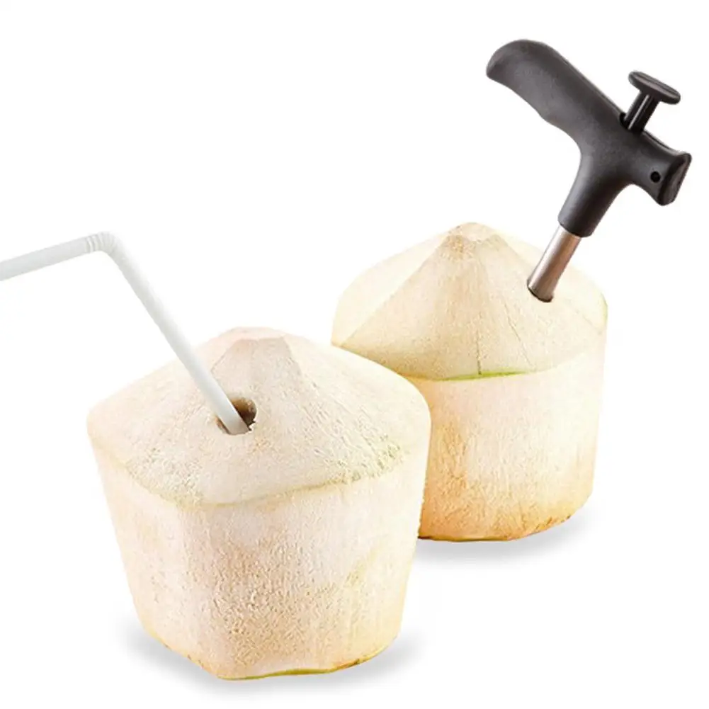 Coconut Opener Coco Water Punch Tap Drill Straw Open Hole Cut For Meat Removal With Hammer Coconut Shell Breaker Punch Hole Tool