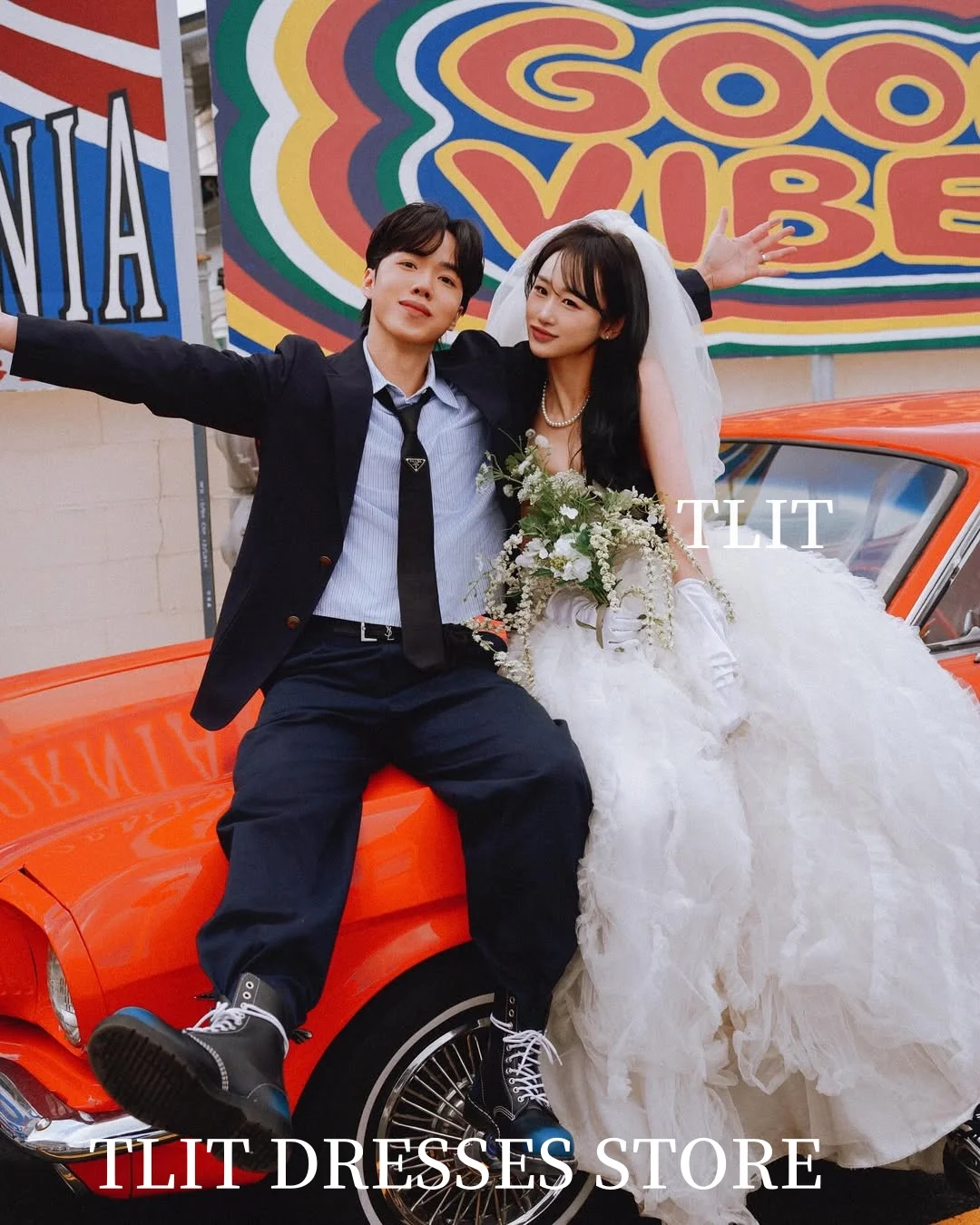 TLIT Lovely White Tulle Tiered Wedding Dress Strapless Bridal Gown Korea Wedding Dress Photo Shoot Customized  웨딩드레스