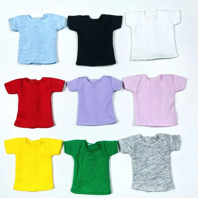 1PCS Blyth Kleidung Weiß/Rosa/Rot/Grau/Schwarz Kurzes klassisches T-Shirt für Momoko, Obistu, Licca, FR 1/6 Puppe