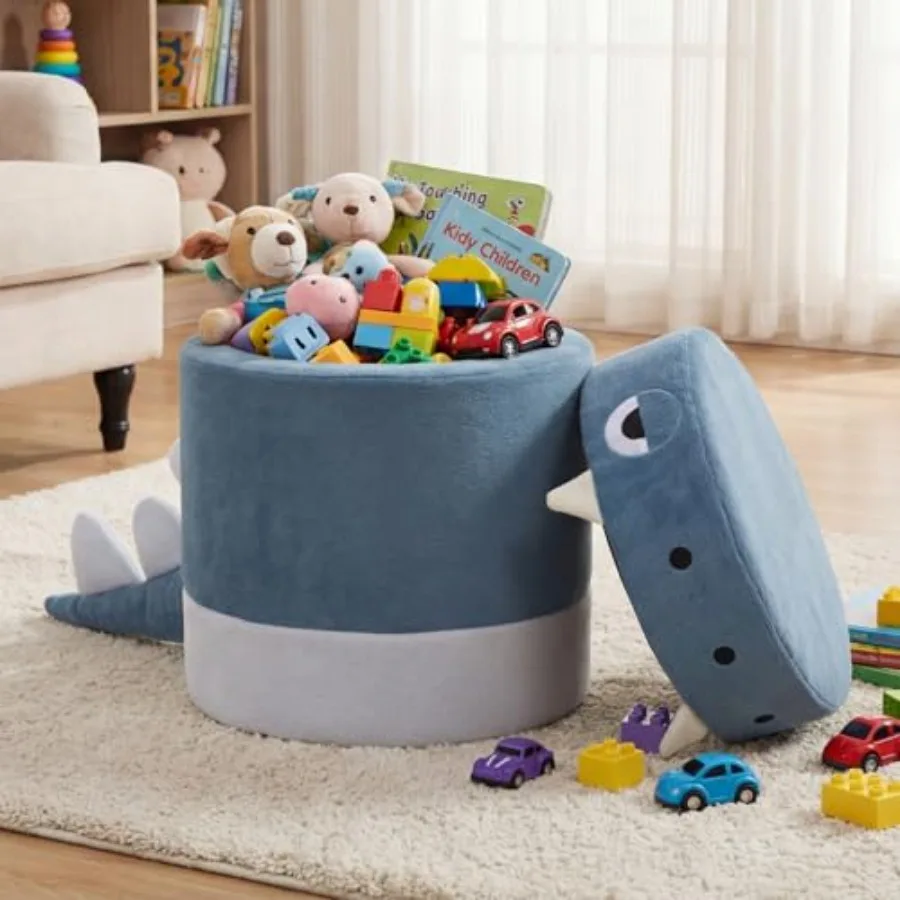 

Детский стульчик-табурет с отсеком для хранения, дизайн «Динозавр», милый синий, многофункциональный, для малышей