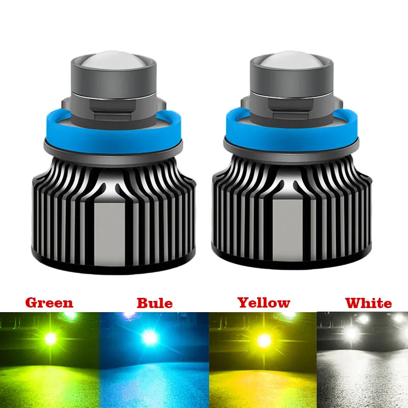 

2pcs Laser Lens H7 H11 Led Headligh Led Fog Lights Lights For Cars Canbus Laser Lens H8 H9 9005 HB3 9006 HB4 Headlight Bulbs 12V