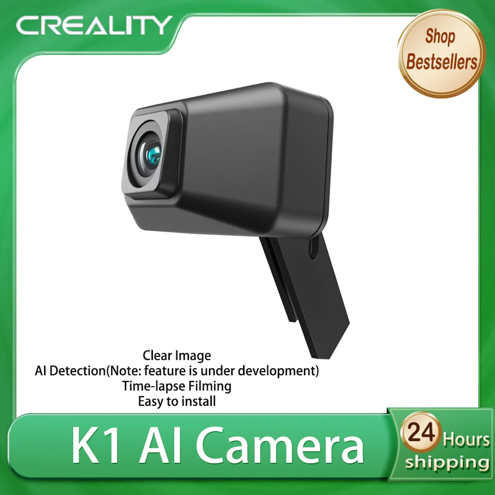 

Камера CREALITY AI с HD-качеством изображения, интеллектуальным помощником и поддержкой просмотра в реальном времени, а также съемки лапс-видео для 3D-принтеров K1/K1C/K1 SE