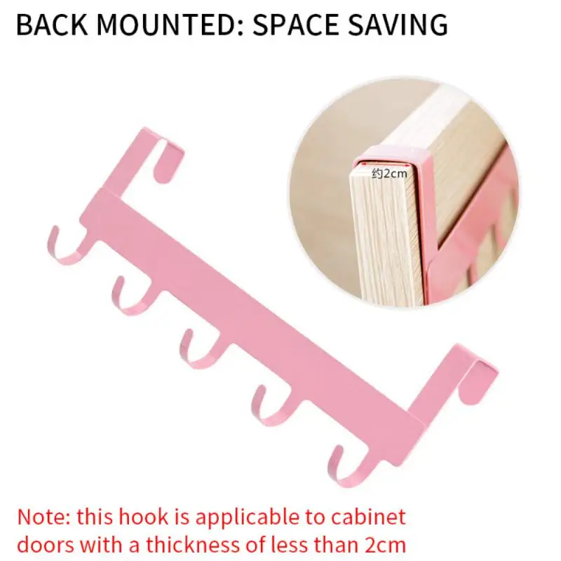 Hooks Over The Door 5 Hooks Home Bathroom Organizer Rack Clothes Coat Hat Towel Hanger New Bathroom Kitchen Accessories Holder