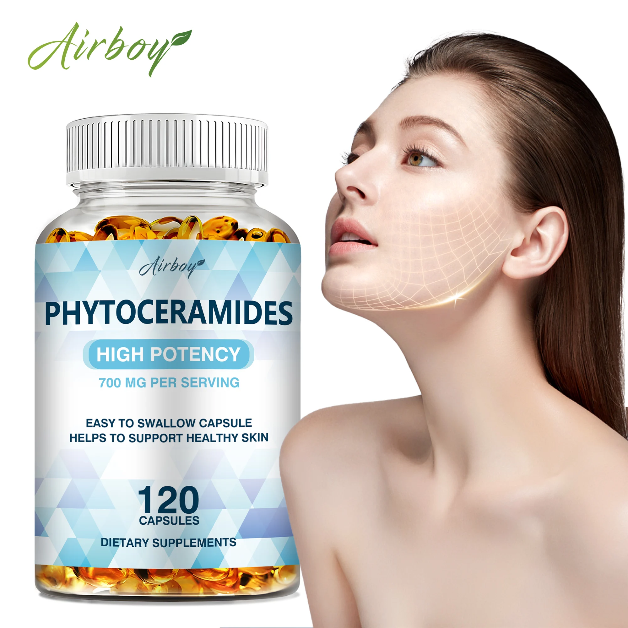 

Phytoceramides - Skin Moisturizing, Strong Skin Repair, Reducing Wrinkles, Restoring Skin Radiance - 120 Capsules