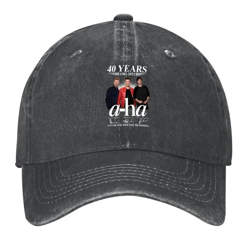 A-Ha 40th Anniversary 1982-2022 Signature Members Logo & Name Print Vintage Collectible Cap - Officially Licensed Music Memorabi