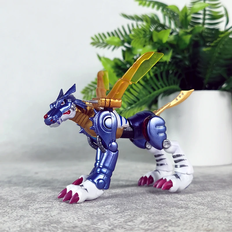 Digimon – jouets d'animation d'aventure en métal Garurumon, 9.5cm, figurine Gk, modèle animé, décoration de bureau, jouet pour garçon, cadeau d'anniversaire
