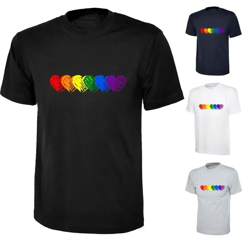 Lgbt Love Is Gay Pride Rainbow Hearts T Shirt Equality Lesbians