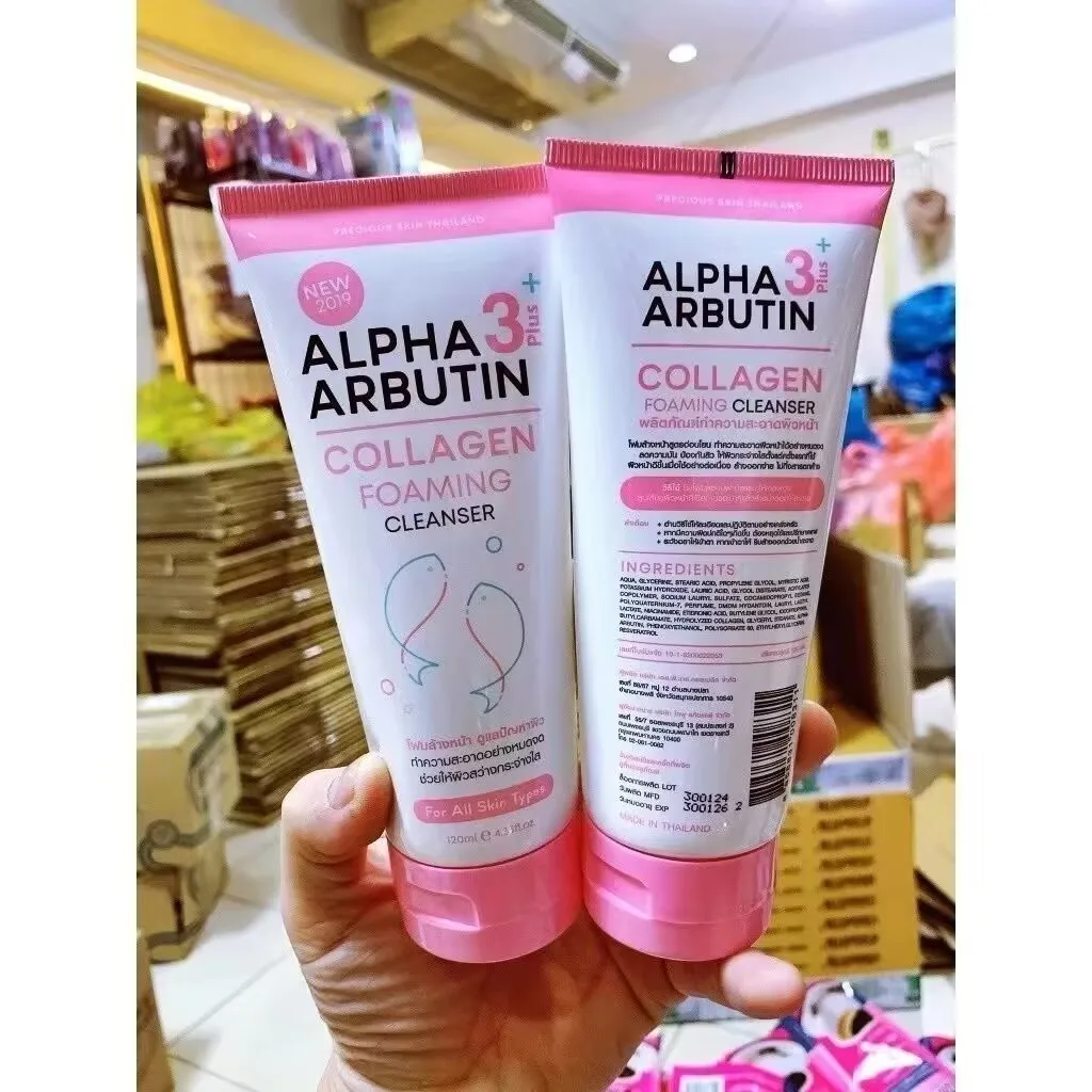 120ml Alpha Arbutin 3 Plus Collagen Cleanser Skin Blemishes Dark Spots Bright White Firmness Brightening and Even Skin Tone