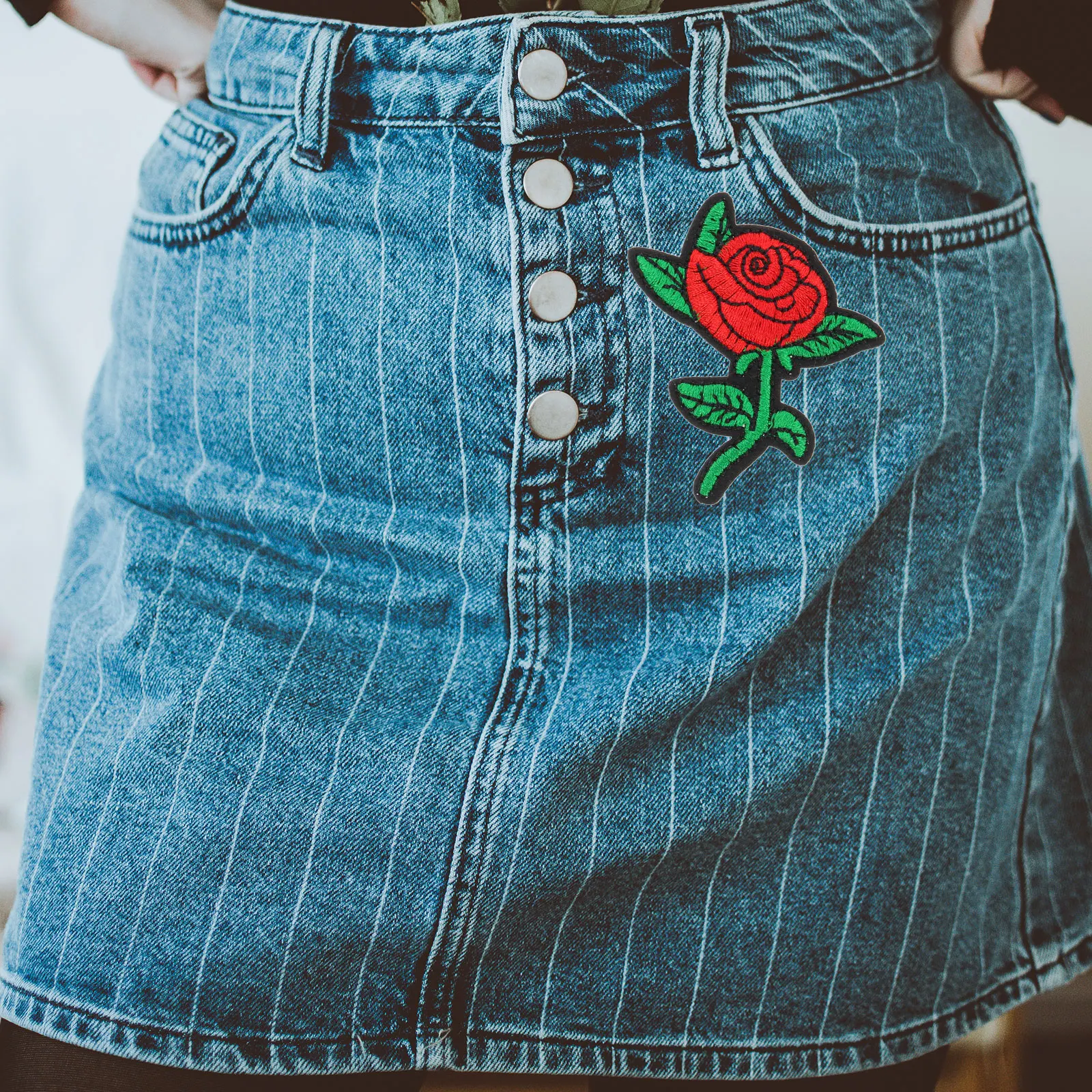 

9pcs Embroidery Cloth Patch for DIY Clothing Sewing Decorative Rose Flower Applique Badge Fashion Repair Elastic Band