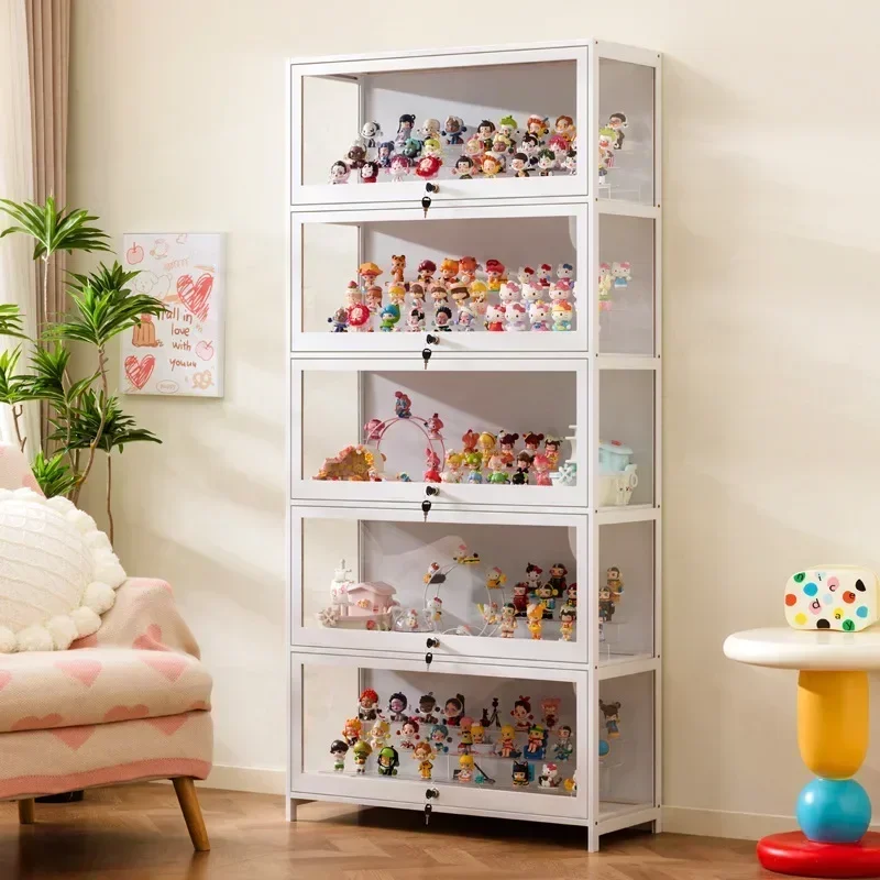 New Model Figure Cabinet With Lock Transparent Lego Display Cabinet Household Blind Box Ornament Two-dimensional Pain Cabinet