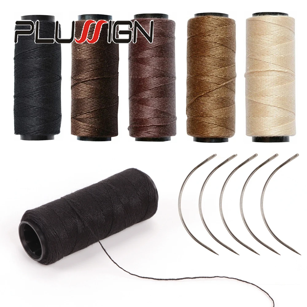 

Black Dark Brown Beige Khaki 3Roll Hair Weaving Threads With 3pcs Needle For Making Wigs,Sewing Hair Weft,Hair Weave Extension