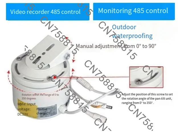 485 Decoder Disk Tilt Rotary Head and Bracket CCTV Security, Outdoor Waterproof PTZ Camera Mount