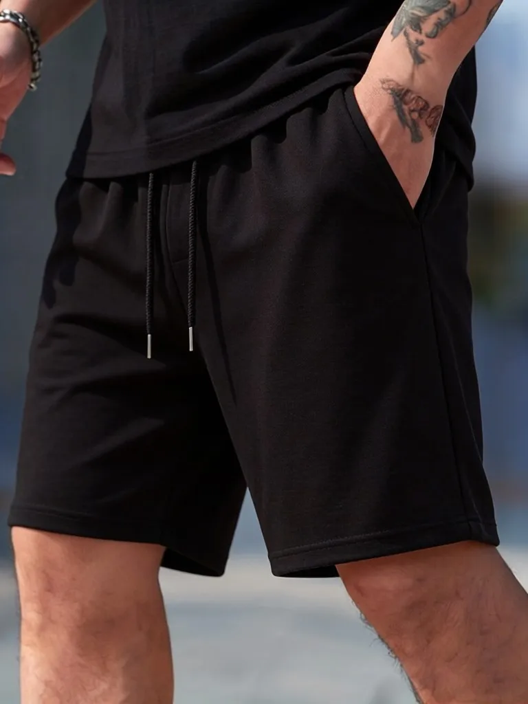 

Мужские летние спортивные шорты-джоггеры: базовые, эластичные, свободные, универсальные, на шнурке