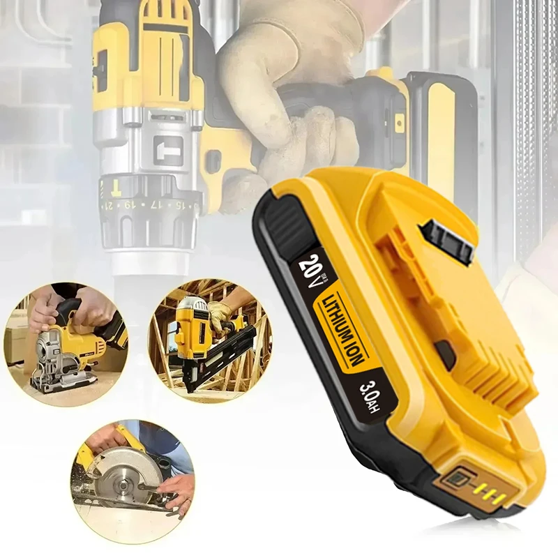 Pro DeWalt 18V 20V Max Lithium-iontové baterie 20V 3Ah DCB203 Li-ion Náhradní baterie DCB206 DCB205 DCB204 DCB200 Elektrické nářadí - náhled 6