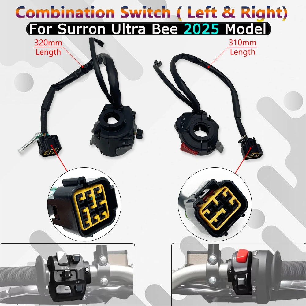 Motorcycle Combination Switch For SURRON Ultra Bee 2025 Handlebar Control Switch Left Right OEM Original Dirt Bike Accessories