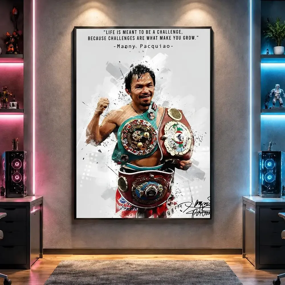 Boxer M-Manny Pacquiao Boxing Legend Poster Wall Art Bedroom Living Room Dorm Bar Cafe Gym Studio Home Decor Gifts