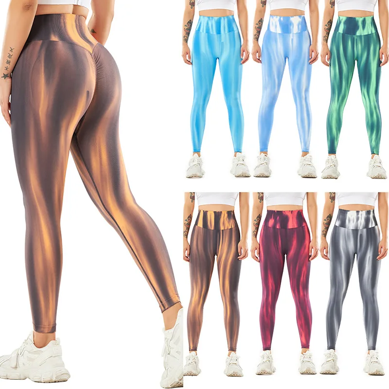 Tie Dye Seamless Leggings Women Soft Workout Tights Fitness Outfits Yoga Pants High Waisted Gym Wear Lycra Spandex Leggings