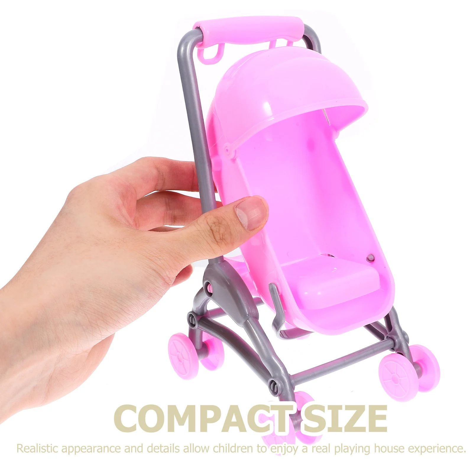 Poussette en plastique réaliste pour enfants, meubles de maison de poupée, poussette de Simulation pour tout-petits de 1 à 3 ans, décoration de maison