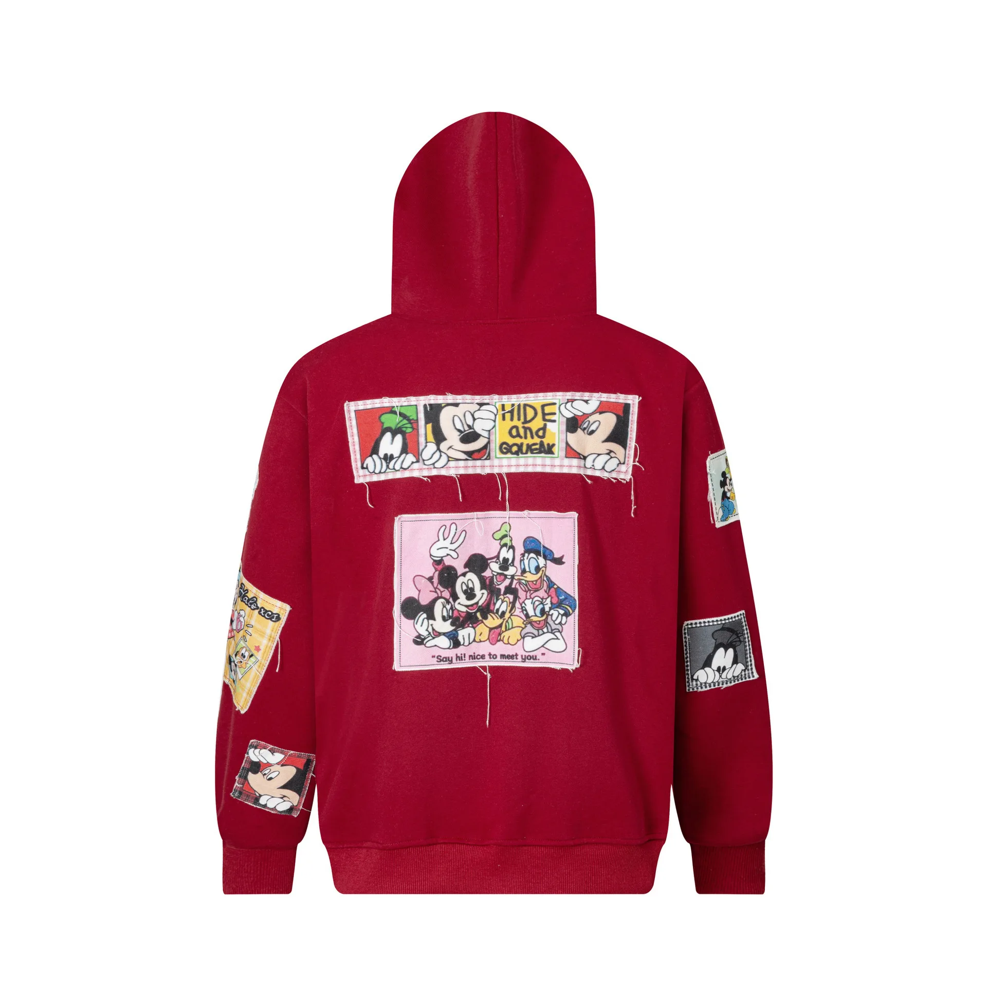 Retro Cartoon Patchwork Embroidered Hooded Cardigan Sweatshirt for Men and Women 2025 Autumn Loose Casual Versatile Jacket