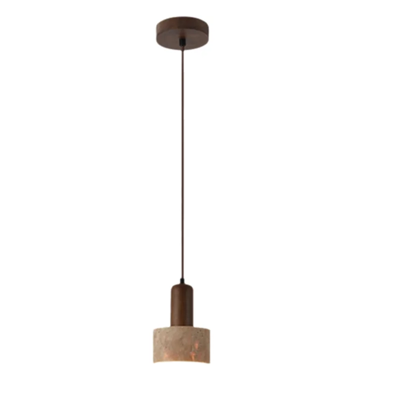 

AT43-Yellow Travertine LED Pendant Light 3 Color Dimming 110-240V Nordic Pendant Lamp Ideal For Bedside, Restaurant