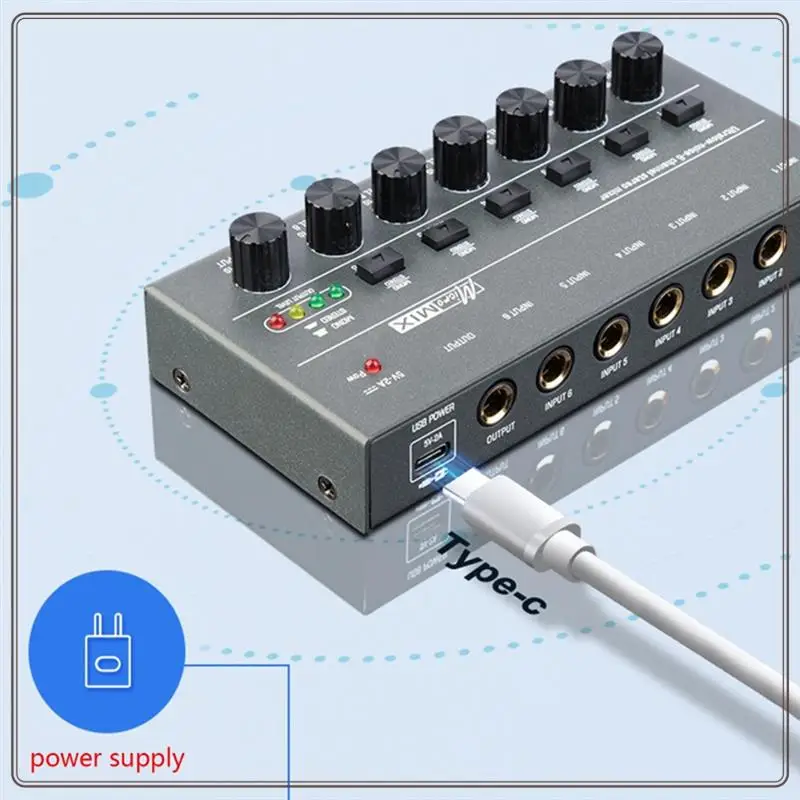 

Reliable-Mini Audio Mixer Karaoke 6 Channel Professional Stereo Sound Mixer Ultra Low Noise 6 Channel Audio Mixer,Mini Audio Mix